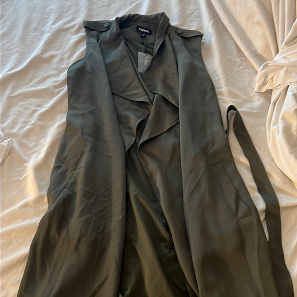 Express Olive Sleeveless Vest